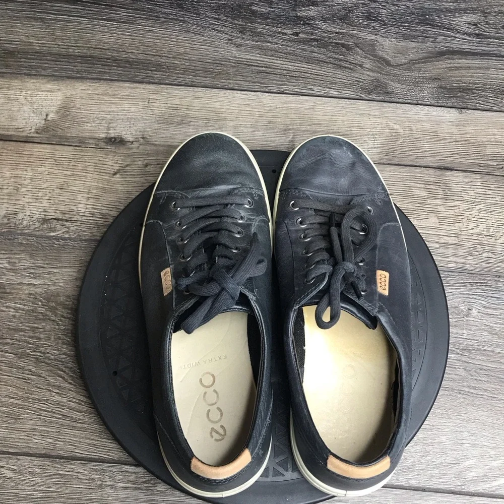 ECCO Soft 7 Casual Leather Shoes Black White Men’s Size 8